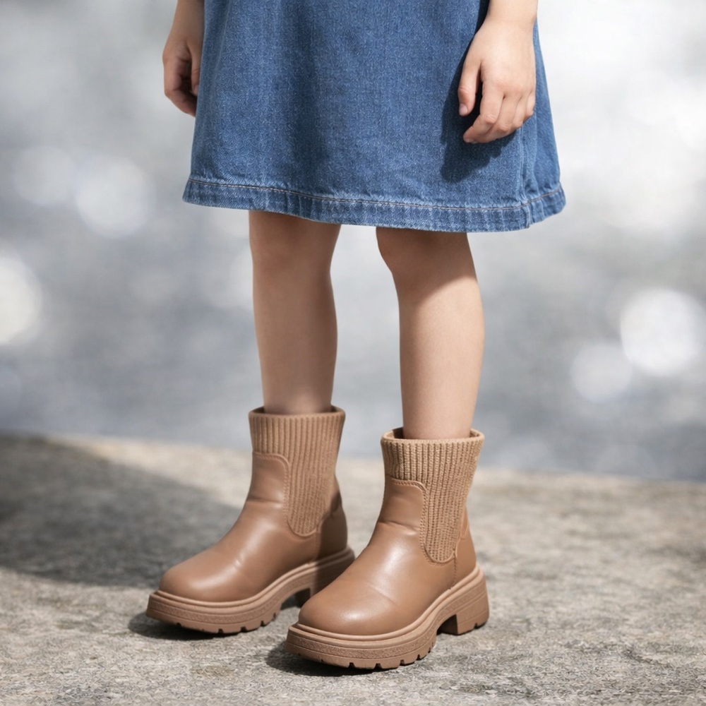 Girl Ankle Boots Size 12 - Tan/Brown Chunky Sole